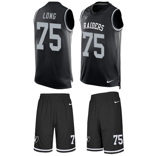 Men's Limited Howie Long Nike Jersey Black - #75 Tank Top Suit NFL Oakland Raiders